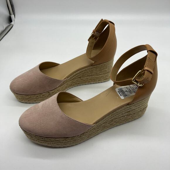 Nine West Women's Shoes Size 9.5 Ariela Espadrille Buckle Wedge Sandals Pink - Picture 2 of 12